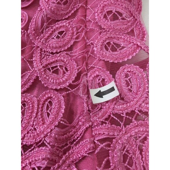 Sue Wong Nocturne Cocktail Sheath Dress Womens 4 Pink Embroidered Sleeveless - Picture 8 of 11